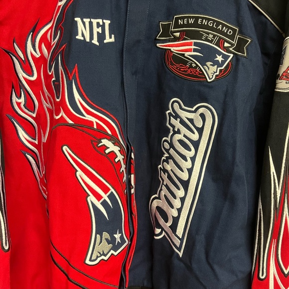 NWT New England Patriots All Embroidered Flame Jacket Size 3XL RARE - Picture 4 of 12